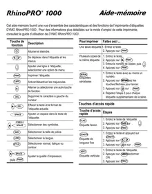 Notice DYMO RHINO PRO 1000 Imprimante d'étiquettes