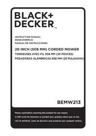 BLACK &amp; DECKER BEMW213 - Tondeuse à gazon