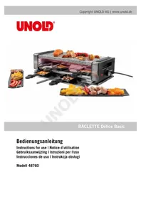 Notice UNOLD DELICE BASIC 48760 Piastra per griglia