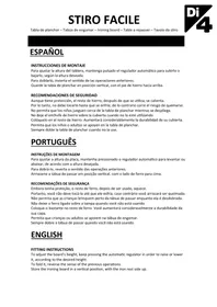Notice Di4 STIRO FACILE Table de repassage