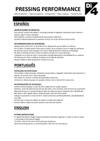 Notice Di4 PRESSING PERFORMANCE Table de repassage