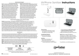 Notice MANHATTAN 425384 Désinfecteur UV