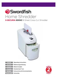 Notice Swordfish XSECURIA 800XC Destructeur de document