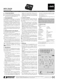 Notice IMG STAGE LINE MPX20USB Table de mixage