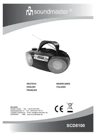 Notice Soundmaster SCD8100 Cd-spieler/rekorder