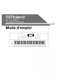 Notice ROLAND EX50 Clavier numérique