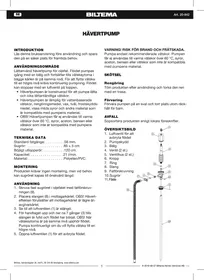 Notice Biltema 20842 Pompe