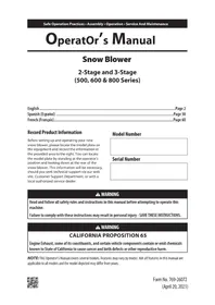 Notice TROY-BILT STORM 2665 XP Souffleur à neige