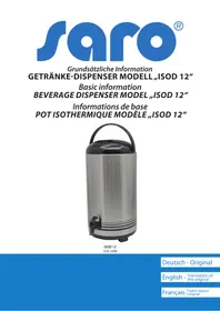 Notice Saro ISOD 12 Distributeur de boissons