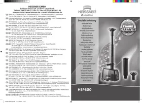 Notice Heissner HSP60000 Pompe à eau