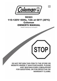 Notice BESTWAY COLEMAN 90363 Spa