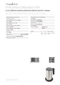 Notice NEDIS KAMF300ESS Mousseur à lait