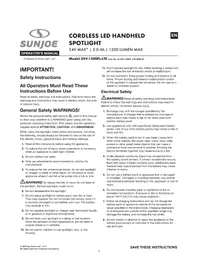 Notice Sun Joe 24V1500FLLTE Éclairage