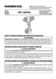 Notice HiKOKI WR 18DSHL Destornillador