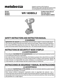 Notice HiKOKI WR 18DBDL2 Destornillador
