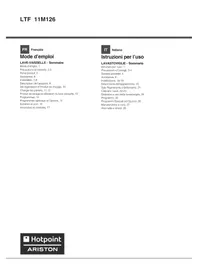 Notice HOTPOINT LTF 11M126 Lave-vaisselle