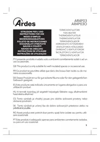 Notice ARDES AR4P03 Încălzire