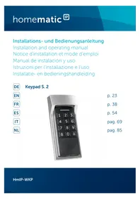 Notice Homematic IP HMIPWKP Teclado