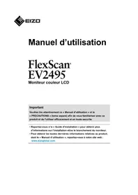 Notice EIZO FLEXSCAN EV2495 Moniteur