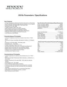 Notice JENSEN XS10S Caisson de basses