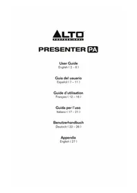 Notice ALTO PRESENTER PA Système de sonorisation