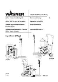 Notice WAGNER SUPER FINISH 23 PLUS Paint spray