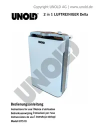 Notice UNOLD DELTA 87510 Luchtzuiveraar