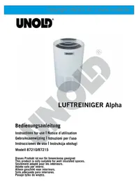 Notice UNOLD ALPHA 87215 Luchtzuiveraar