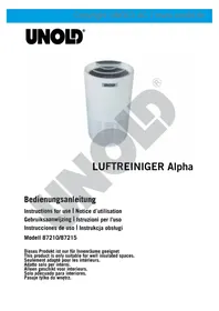 Notice UNOLD ALPHA 87210 Luchtzuiveraar