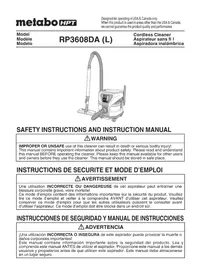 Notice HiKOKI RP3608DA(L) Nettoyant pour sol
