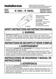 Notice HiKOKI R18DL Aspiradora