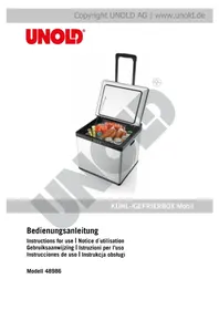 Notice UNOLD MOBIL 48986 Lodówka