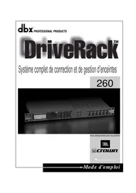 Notice DBX DRIVERACK 260 Processeur