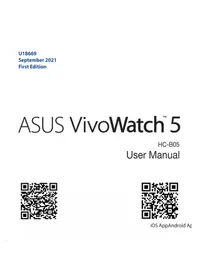 Notice ASUS VIVOWATCH 5 HCB05 Montre connectée