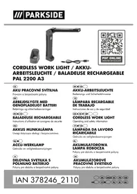 Notice PARKSIDE PAL 2200 A3 Iluminación LED