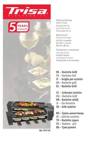 Notice TRISA RACLETTE & BRUNCH Urządzenie do fondue, raclette i woka