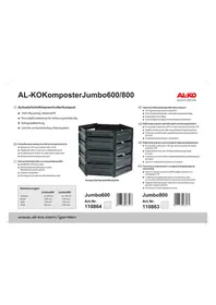 Notice AL-KO JUMBO 800 Composteur