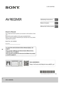 Notice SONY XAVAX6000 Cd player/recorder