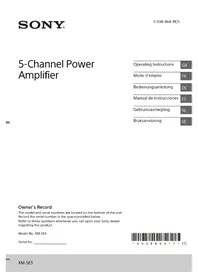 Notice SONY XM5ES Hi-Fi-anläggning
