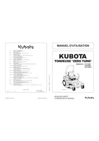 Notice KUBOTA Z781KWITW Tondeuse à gazon