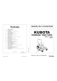 Notice KUBOTA ZG227LA360 Tondeuse à gazon