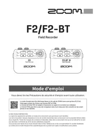 Notice ZOOM F2BT Enregistreur de voix