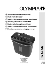 Notice OLYMPIA PS 63 CC Destructeur de document