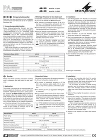 Notice Monacor AR30 Transducteur corporel