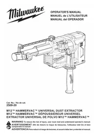Notice MILWAUKEE M12 HAMMERVAC 250922 Outil électrique