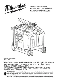 Notice MILWAUKEE M18 FUEL 2818A21 Pelacables