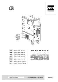 Notice GYS NEOPULSE 400 CW 焊接机