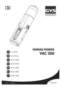 Notice GYS NOMAD POWER VAC 350 Внешний аккумулятор