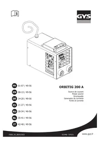 Notice GYS ORBITIG 200 A Генератор тока