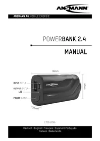 Notice ANSMANN POWERBANK 2.4 Batterie portable